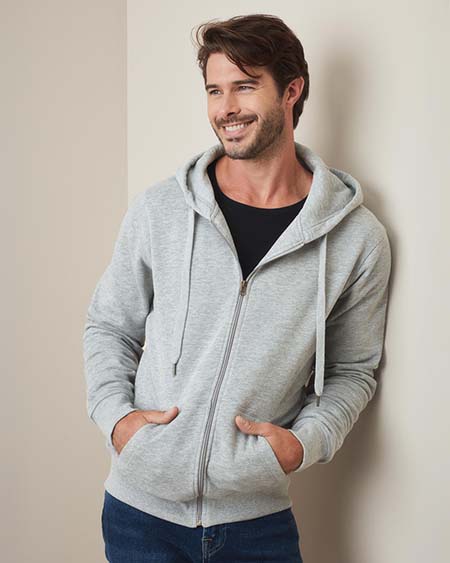 Hooded sweatjacket for men